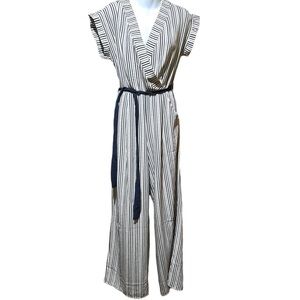 Monteau Striped Wide Leg Jumpsuit
